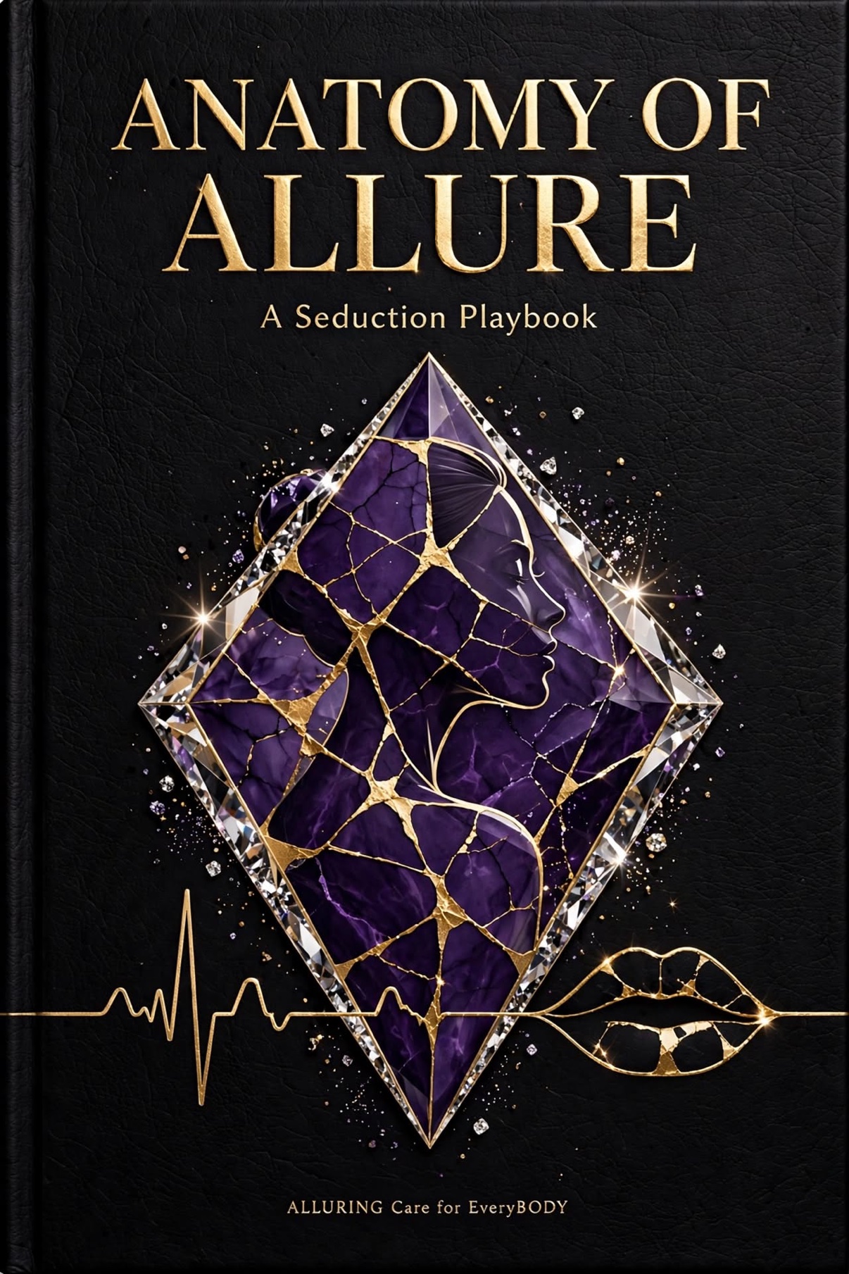 Gold-foil front cover of The Anatomy of Allure: A Seduction Playbook