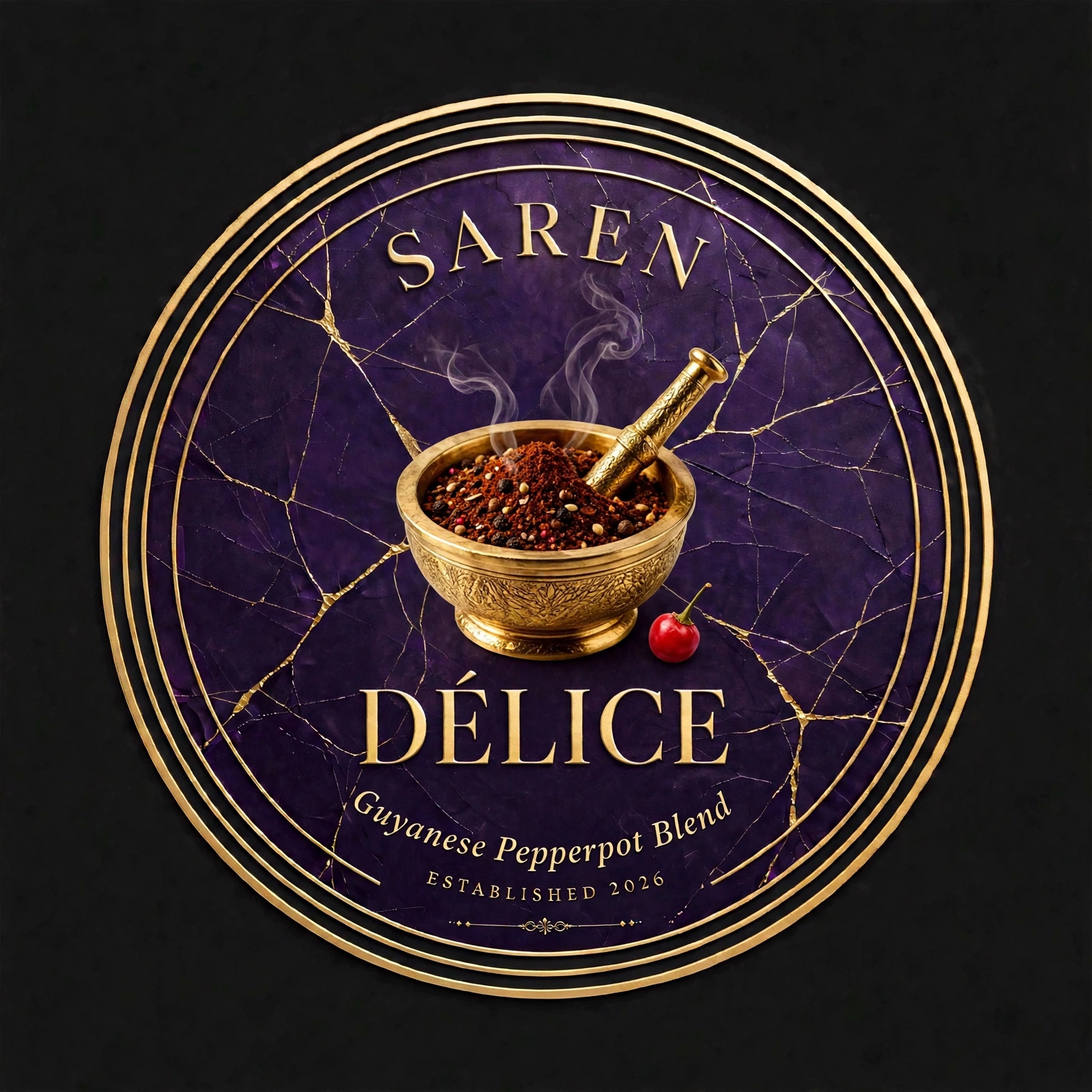 SAREN DÉLICE pepperpot blend packaging label