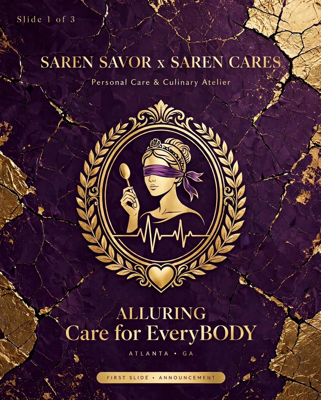 Purple and gold Guyana Blindfold Sensory Edition announcement artwork