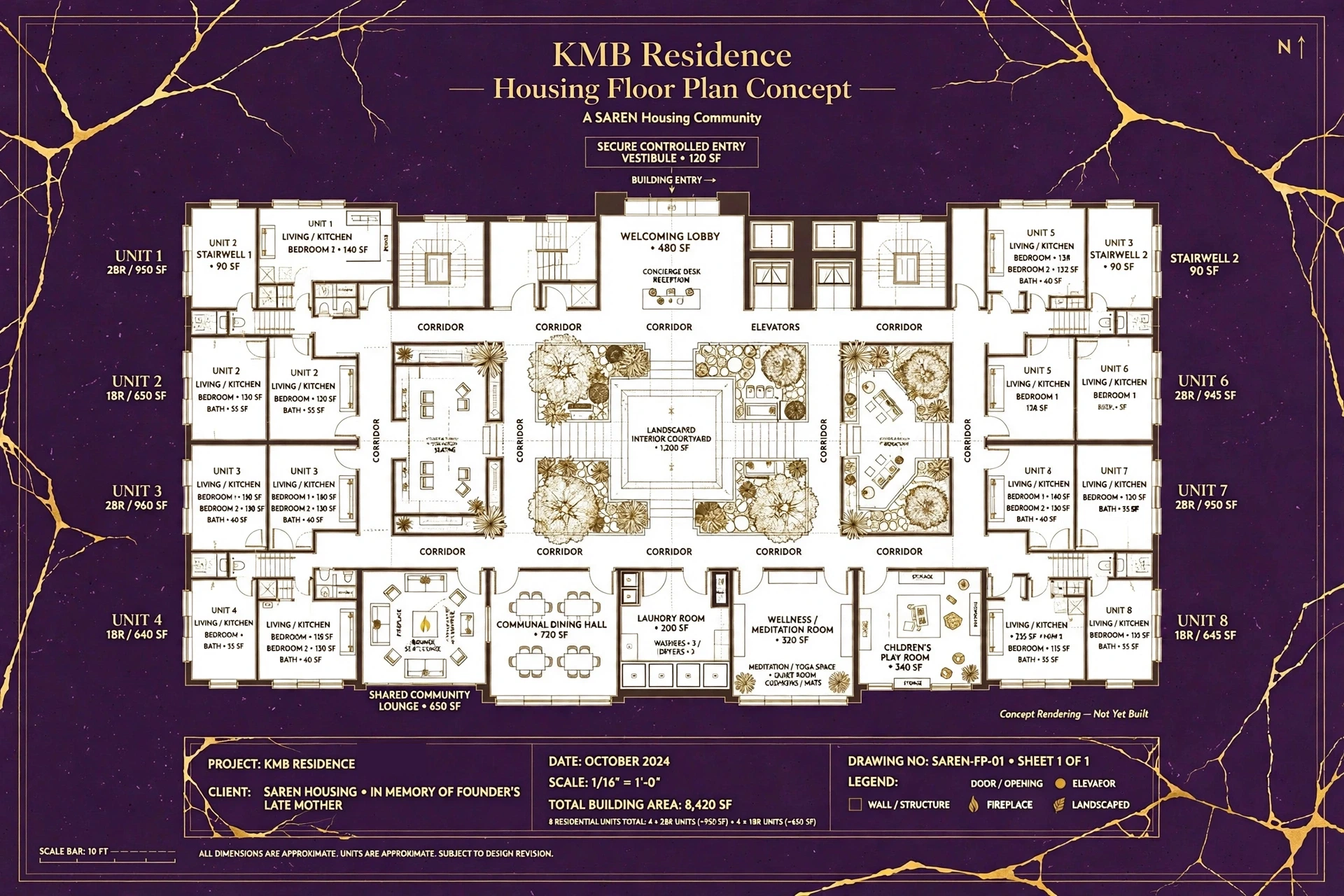 Eight-unit design pattern for the planned 24-unit KMB Residence